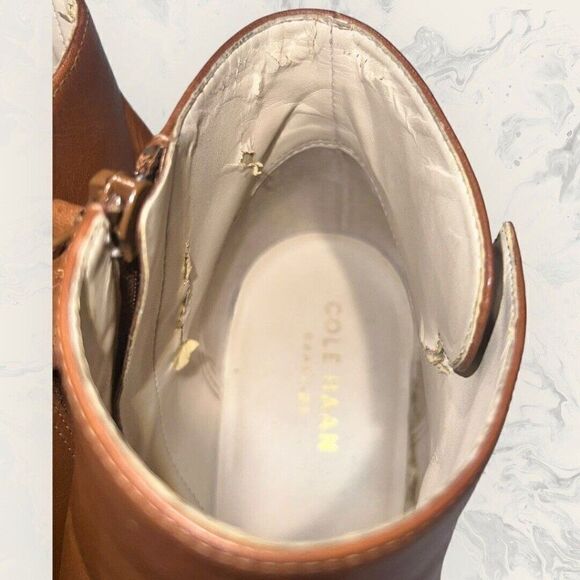 Cole Haan Anisha Ankle Heeled Bootie Tan Leather Women’s Size 7.5B W17656 - Picture 8 of 9